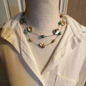 Nautical Double Strand Seashell Necklace